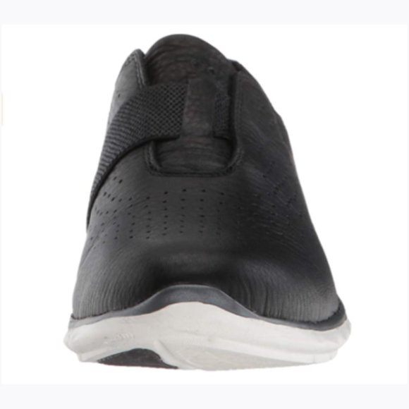 NEW Hush Puppies Women Tricia Perf Black Leather Slip On Comfortable Laceless - Picture 3 of 6